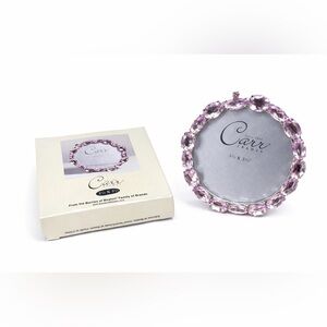 Carr Amethyst Round Ornate Photo Frame Silver 3.5 x 3.5